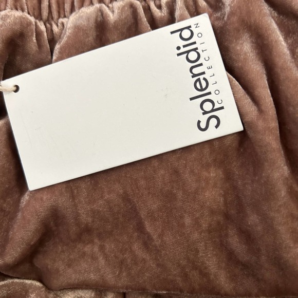 Splendid Ryan Velvet Rosewood Joggers Tan Size XL NWT $168.00 - Picture 2 of 3